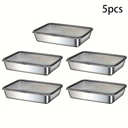 5pc Stainless Steel Food Storage Containers Set - ShopHub