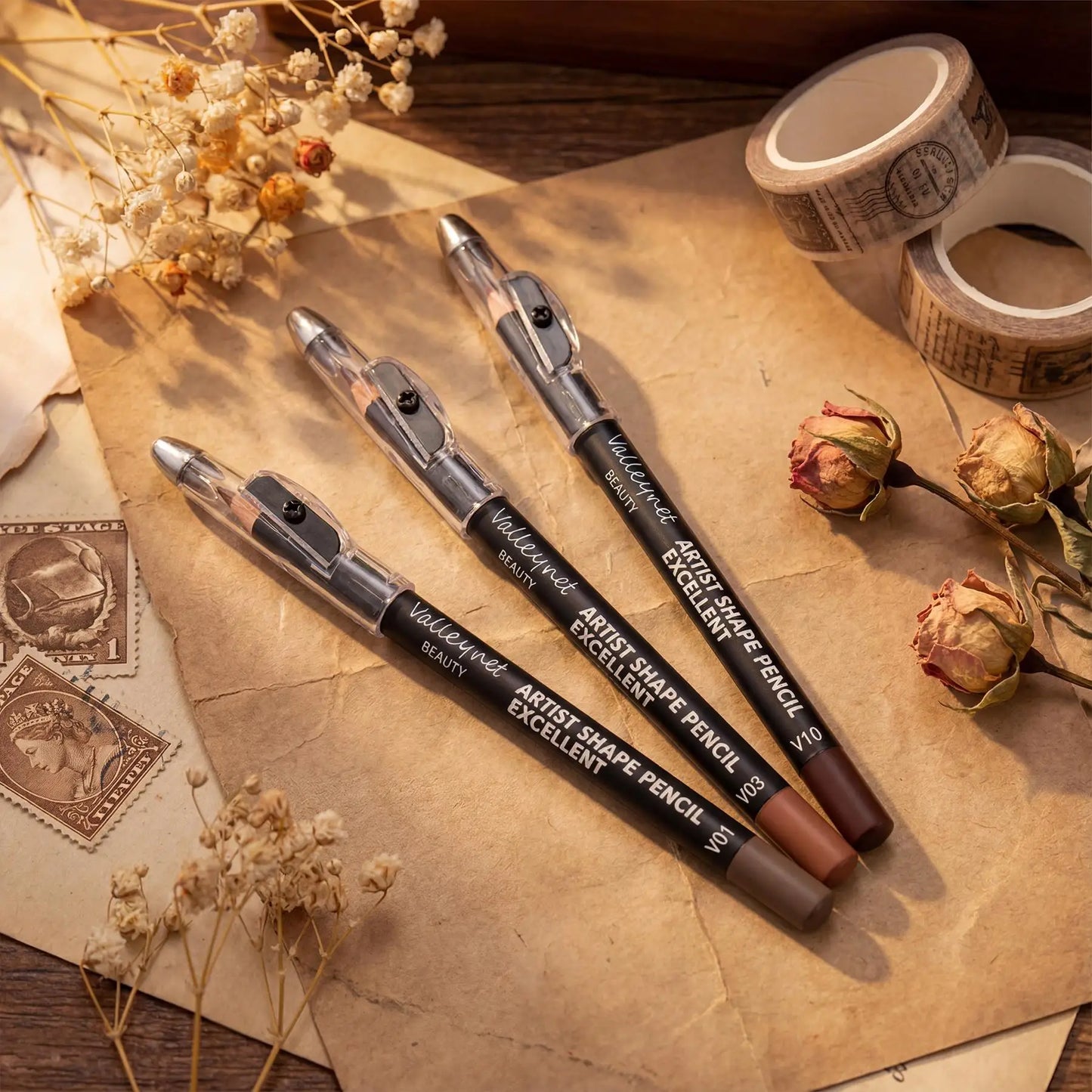 4 Piece Brown Shades Lip Liner Set