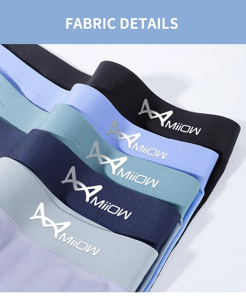 MiiOW Men's Modal Underwear - 3Pcs Graphene Antibacterial Boxer with Seamless Cuffs - ShopHub