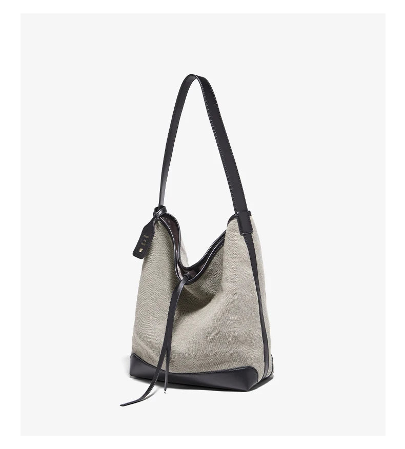 FOXER Fabric Tote Bag for Women's 2026 Spring Summer Versatile Large Capacity Female Shoulder Handbag Canvas Bag