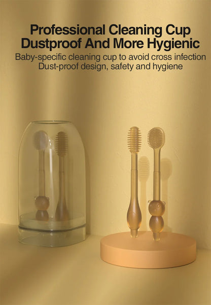 MAMIJOY Baby Toothbrush 3-In-1 Silicone Tongue Brush