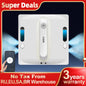 ABIR WD9-4-Way Robot Window Cleaner from ShopHub NZ cleaning glass with four-way movement, shown on a large window.