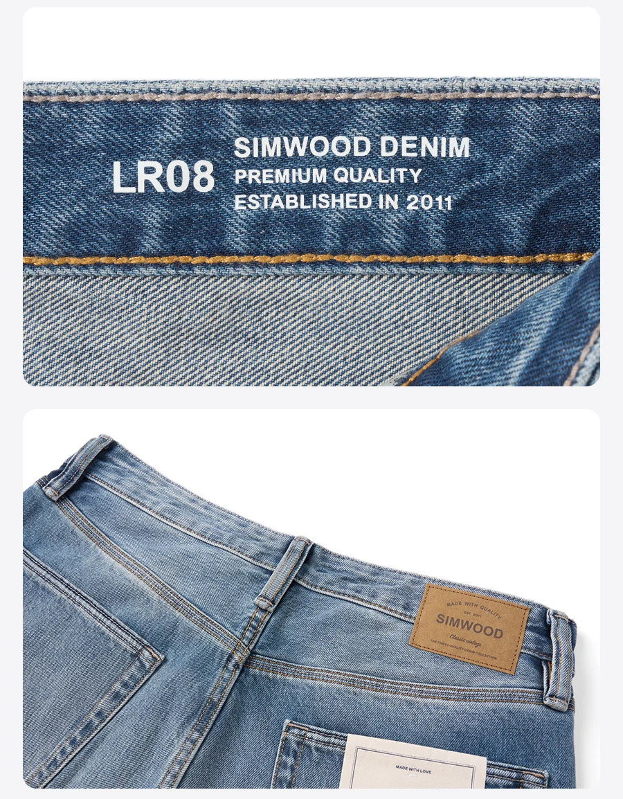 SIMWOOD Loose Relax 13.5oz Heavyweight Washed Vintage Jeans