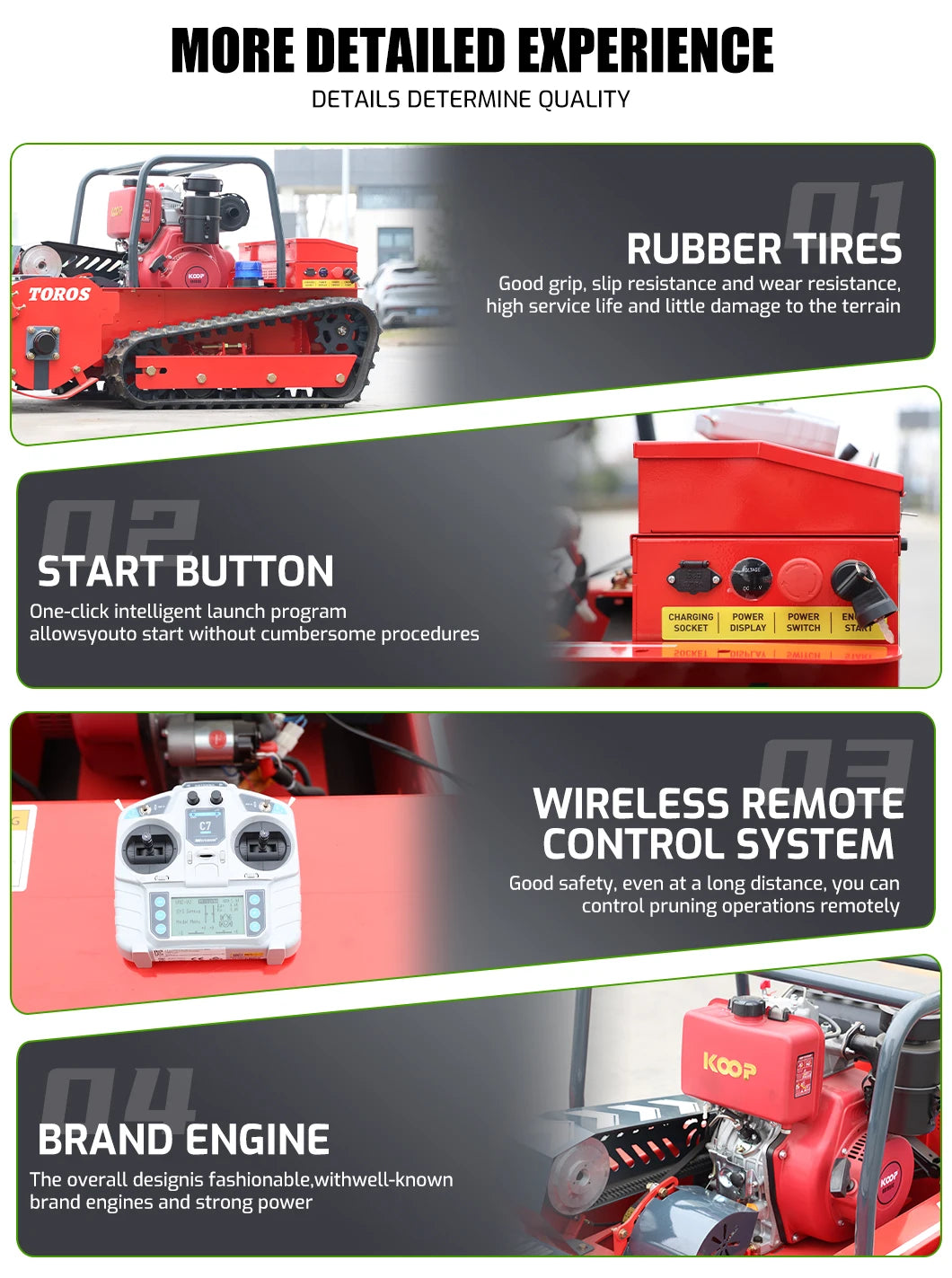 Customized Big Power Diesel Engine Small Robot Grass Cutter Cutting Width 80cm 100cm 120cm Remote Control Crawler Lawn Mower
