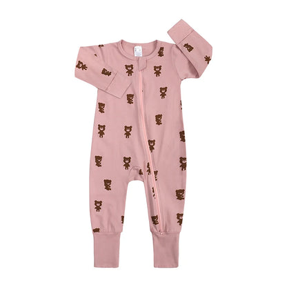 Kids Tales Little Bloom Cotton-Blend Double-Zip Romper