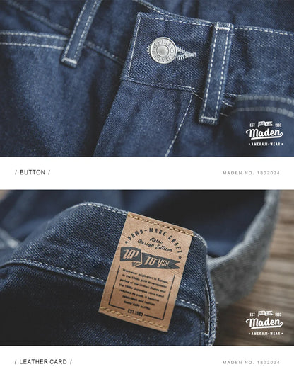 Maden Work Attire Retro Wide-leg Denim Jeans