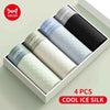 MiiOW Men's Silky Ice Silk Boxer Briefs — Antibacterial 4-Pack