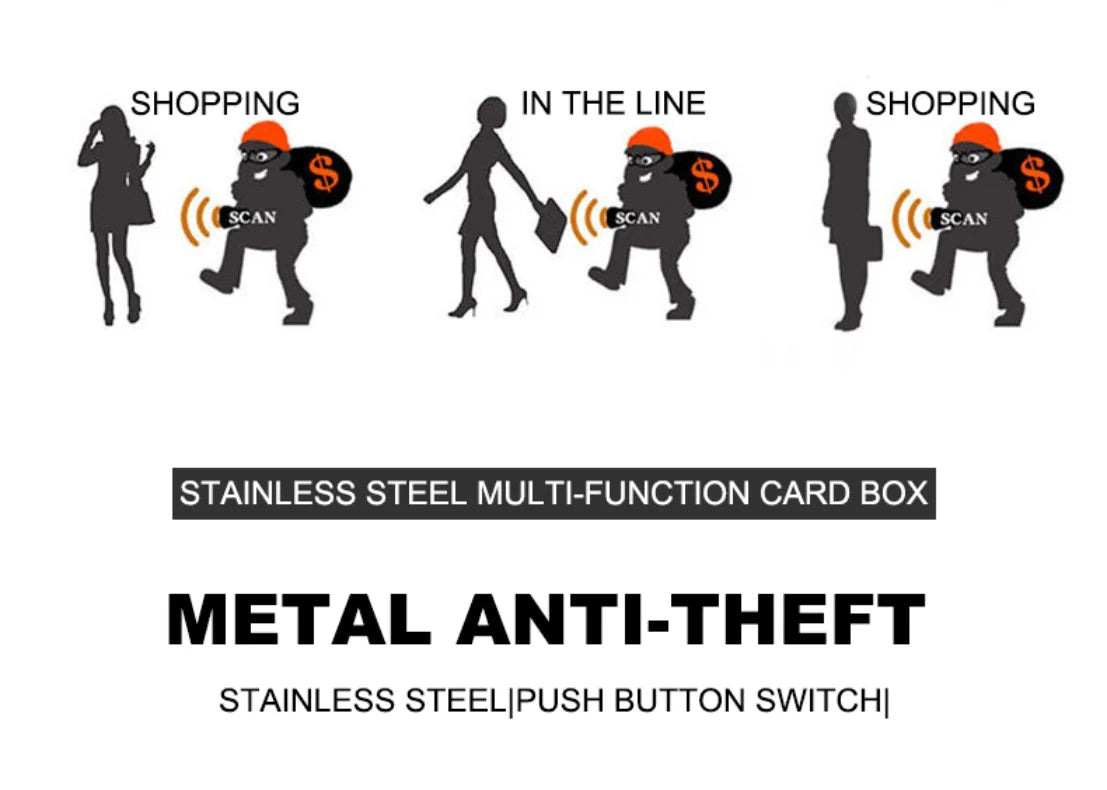 Rfid Business Credit Card Holder Men Women Minimalist Wallet Aluminium Bank Cardholder Case with Money Clip Designer Porte Carte