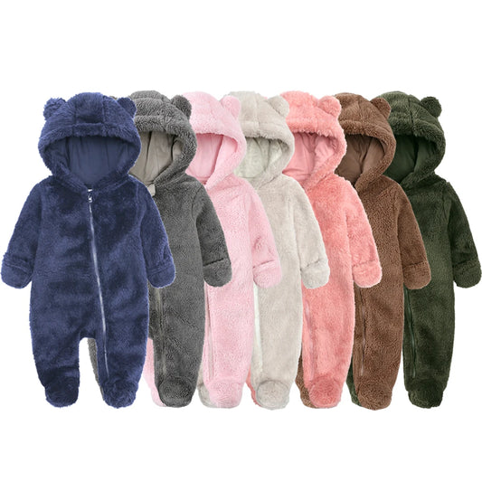 Kids Tales Cuddle Cove Cotton-Lined Hooded Baby Romper
