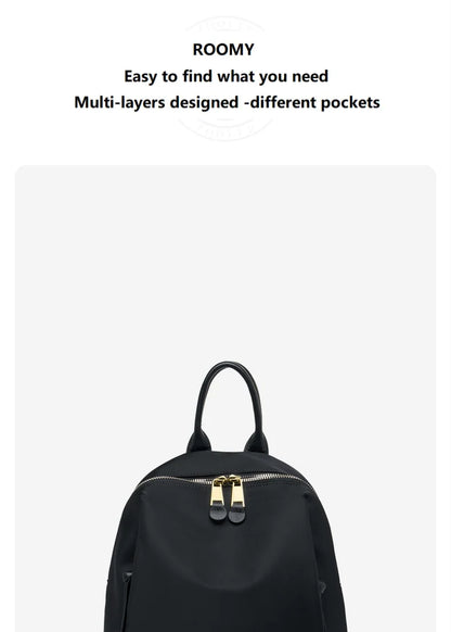 New Oxford &Leather Female Aesthetic Backpack School Bags Luxury Designer for Girls Women Backpacks Travel Light Weight - SC1708