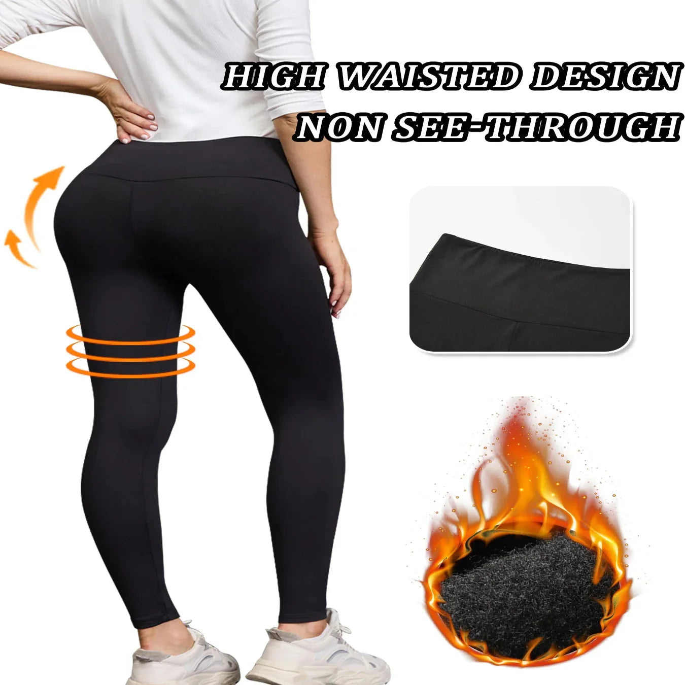 Women's Fleece-Lined Thermal Leggings – High-Waisted (5-Pack) Habicare