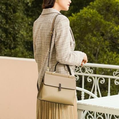 2026 Spring Summer Fashion Lady's Bag Cow Leather Retro Female Shoulder Bag Large Capacity Flap Purse Luxury Office Lady Handbag