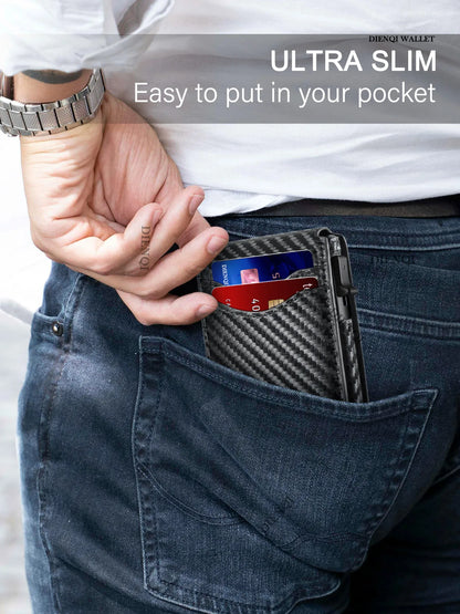 Carbon Fiber Rfid Credit Card Holder Men Wallets Anti Theft Slim Thin Wallet Luxury Cardholder Minimalist Wallet Purse Walet Bag