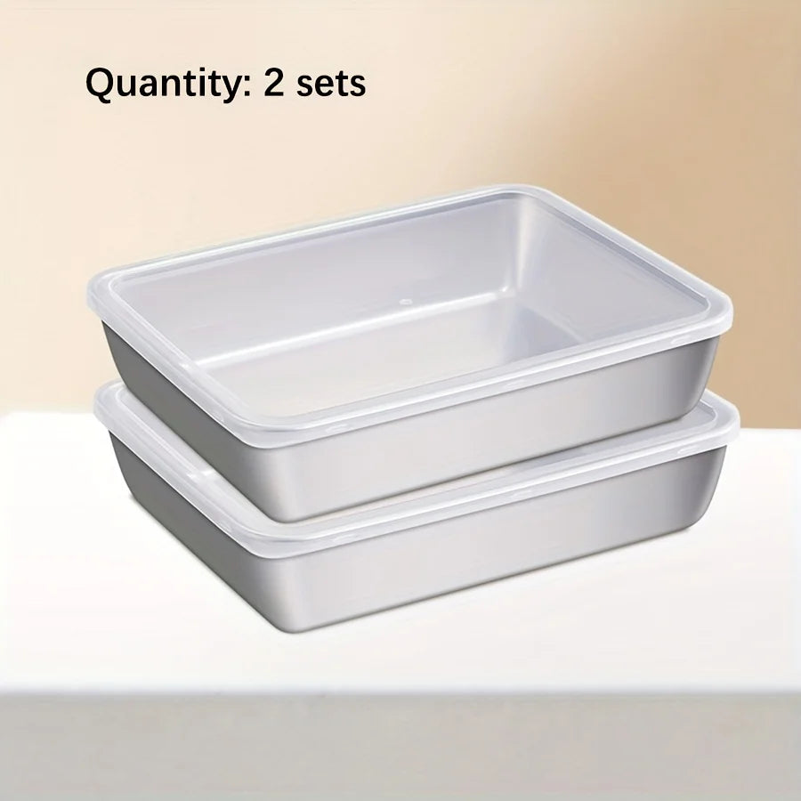 3-Piece Stainless Steel Food Storage Containers Set - ShopHub