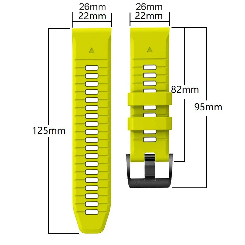 QuickFit Silicone Strap for the Garmin Flagship Models (2 sizes & 46 colours available) Habicare