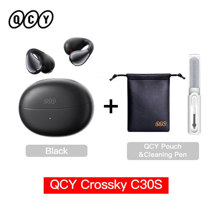QCY Crossky C30S Wireless Earphones - Hi-Res LDAC Open Ear Clip-On Bluetooth 6.0 Sports Headphones with 40H Battery Life - ShopHub