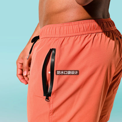 DESMIIT S47 Quick-Dry Swim Shorts with Zipper Pocket