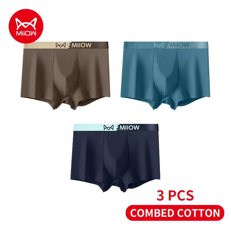 MiiOW Men's Cotton Underwear Set - Cozy Boxer Briefs - ShopHub