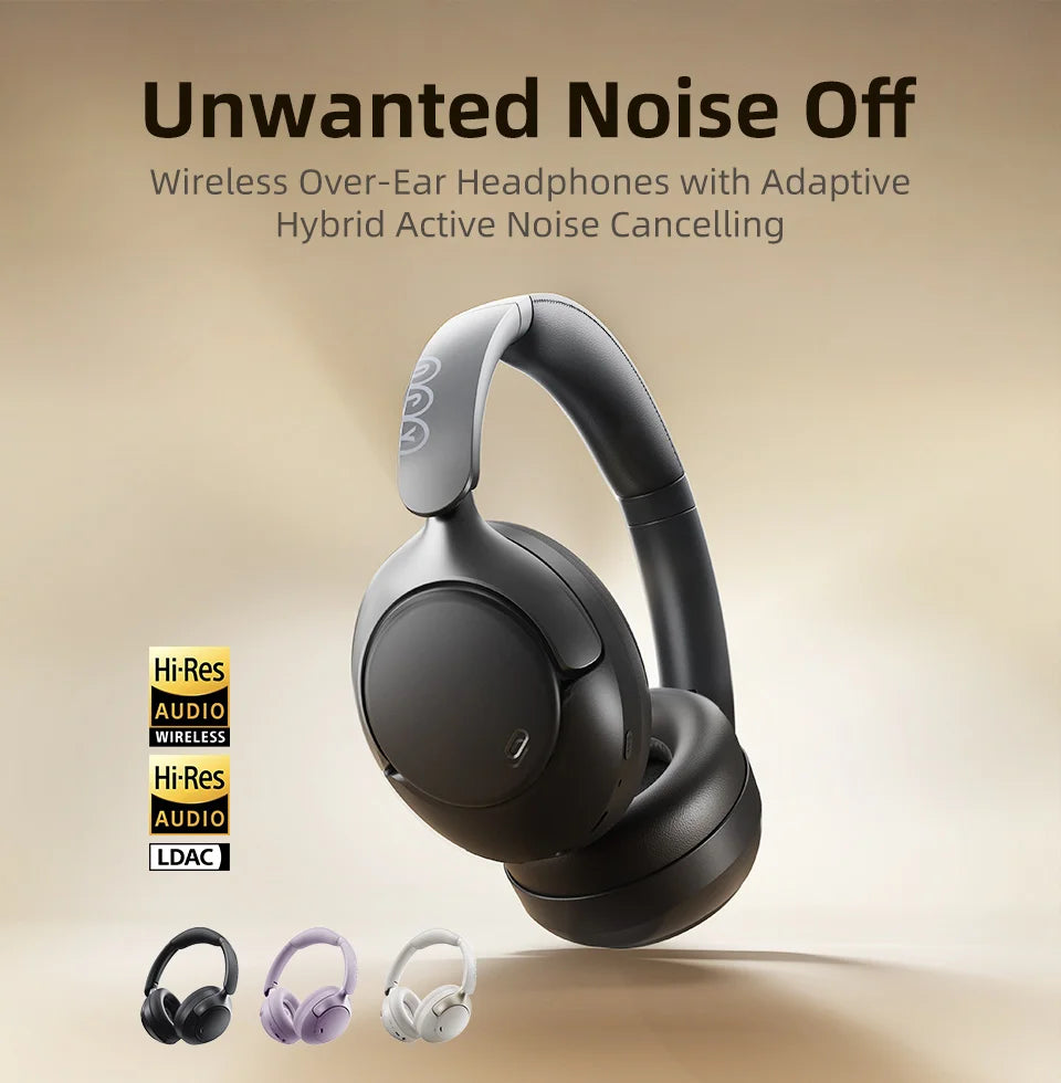 QCY H3 PRO ANC Bluetooth Headphones with 50dB Active Noise Cancelling and 55H Playtime - ShopHub