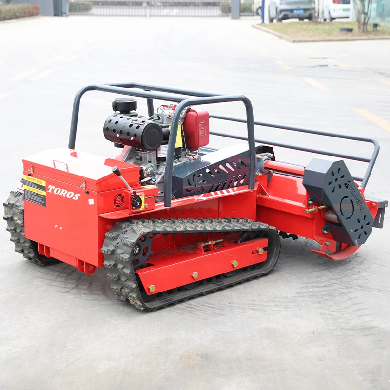 Customized Big Power Diesel Engine Small Robot Grass Cutter Cutting Width 80cm 100cm 120cm Remote Control Crawler Lawn Mower