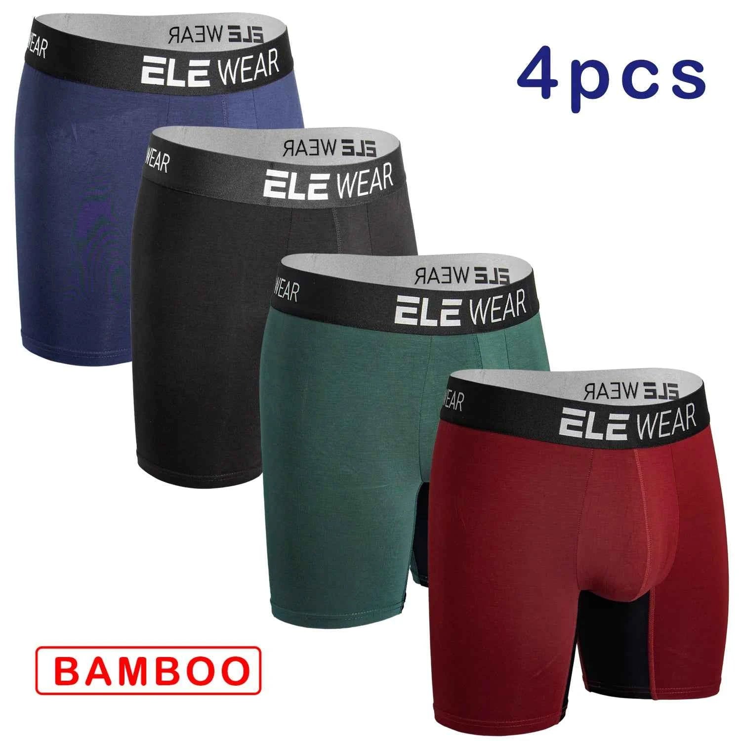 4 Pcs Bamboo Men Underwear - Breathable Boxershorts
