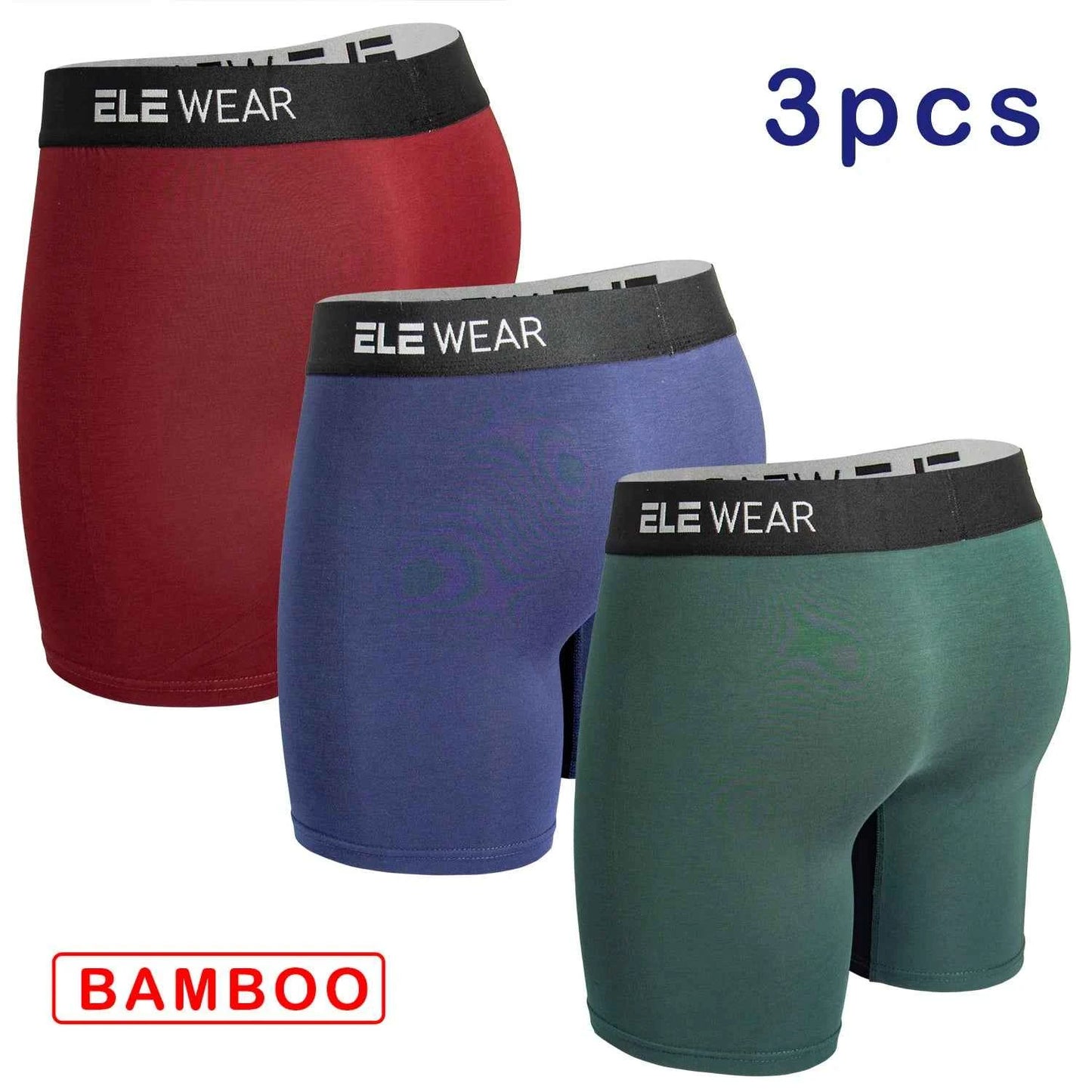 Bamboo Men's Sports Underwear - Long Moisture-Wicking Boxer Briefs for Men