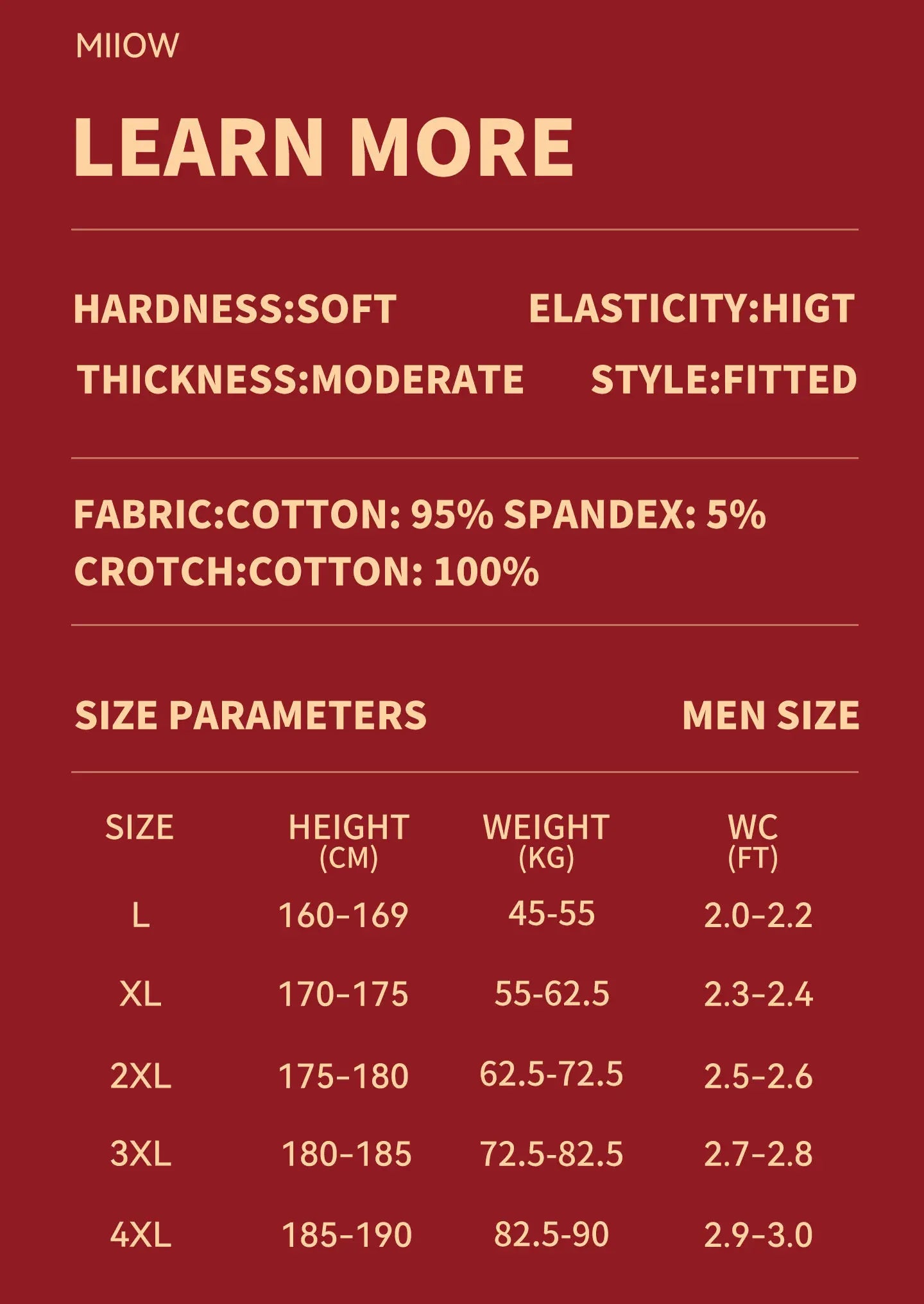 MiiOW 3Pcs Men's Antibacterial Cotton Boxers Lucky Red Breathable Underwear - ShopHub