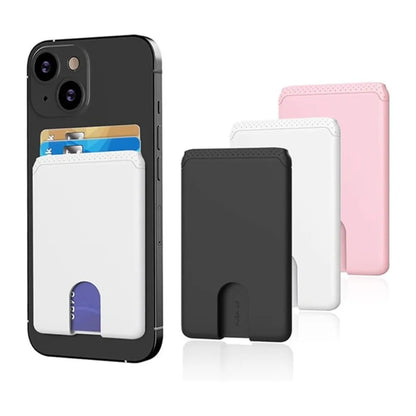 Minimalist Card Holder Sticky Phone Wallet Slim Bank Credit Cardholder Phone Card Case Silicone Compatible for Iphone Android