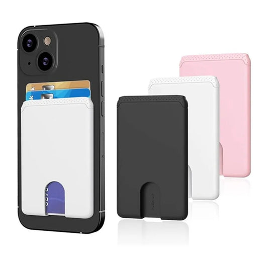 Minimalist Card Holder Sticky Phone Wallet Slim Bank Credit Cardholder Phone Card Case Silicone Compatible for Iphone Android