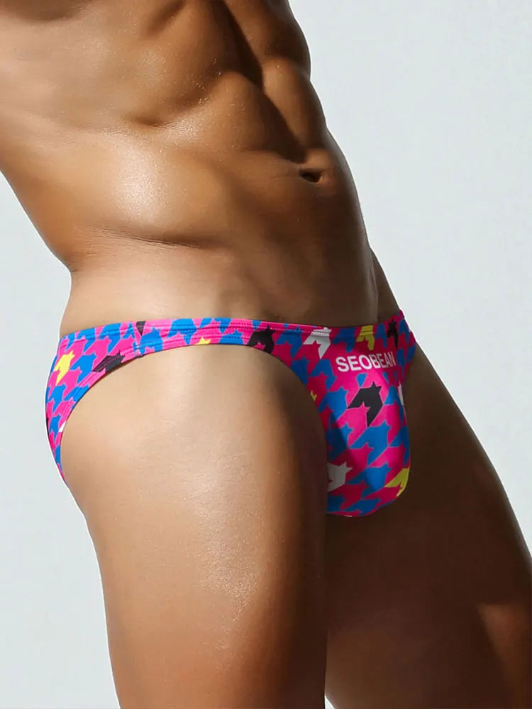SEOBEAN Men's Printed Briefs with Contoured Pouch - ShopHub