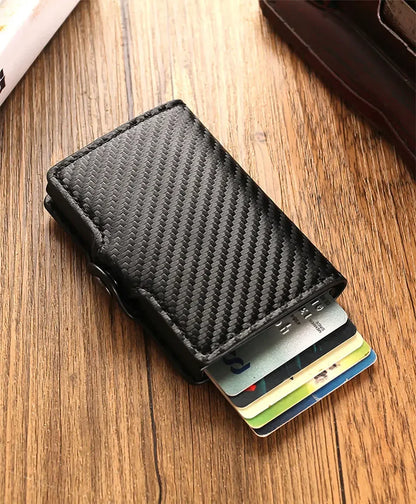 Carbon Fiber Rfid Credit Card Holder Men Wallets Storage Money Bag Hand Purse Small Mini Slim Wallets Carteira Masculina
