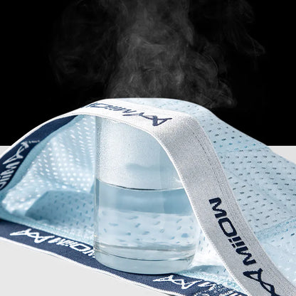 MiiOW Ice Silk Men's Underwear - 3Pcs Breathable Mesh Antibacterial Boxer Briefs - ShopHub
