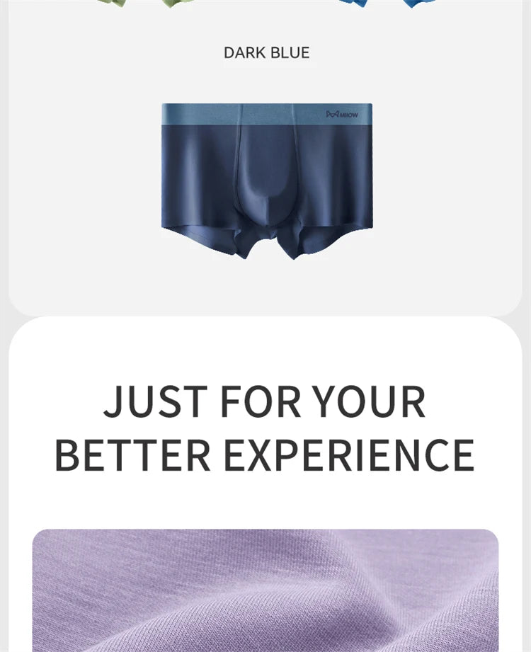 MiiOW Modal Men's Boxer Briefs 3pcs Silky 50S Antibacterial Underwear - ShopHub