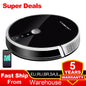 LIECTROUX LILIN C30B robot vacuum cleaner navigating a hardwood floor, equipped with sensors for efficient cleaning.