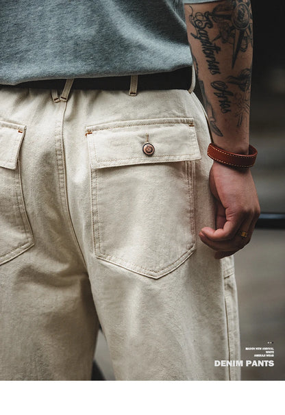Maden Vintage White Jeans — Authentic Casual Comfort