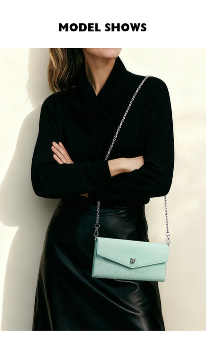 BAFELLI Genuine Leather Chain Wallet Bag