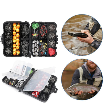 Outdoor Fishing Accessories Set with Tackle Box (263pcs) Habicare