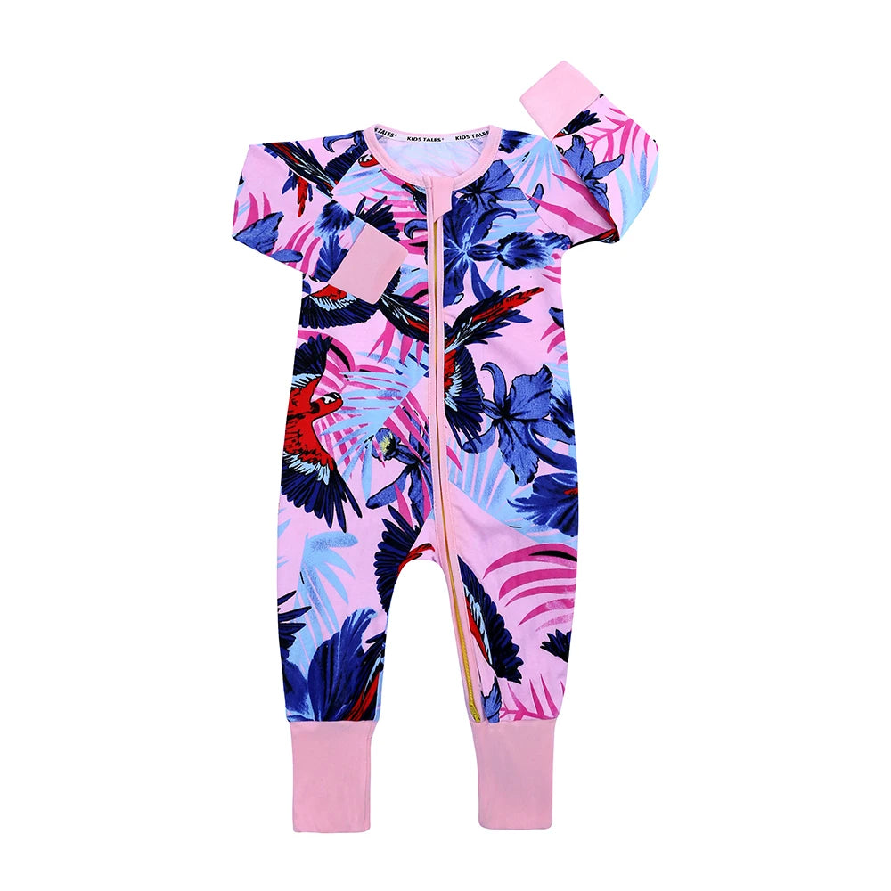 Kids Tales Little Daydream Cotton-Blend Double-Zip Romper