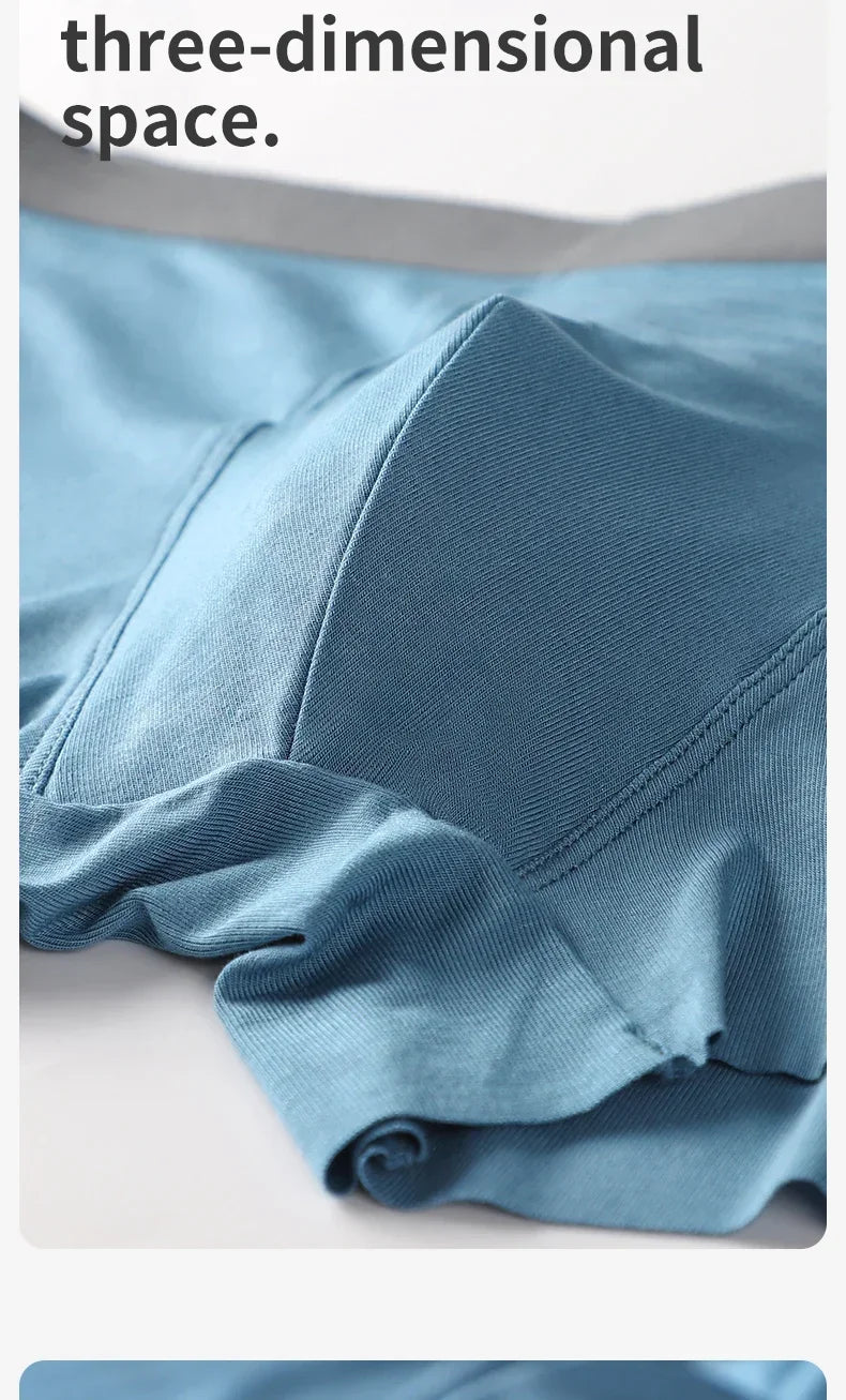 MiiOW Men Underwear Boxers - 3Pcs Cotton Antibacterial Crotch Silky Breathable Boxers - ShopHub