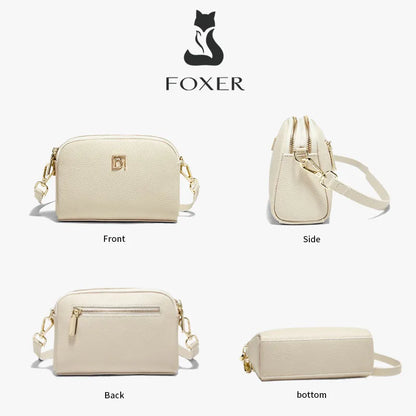 FOXER Lady's Shoulder Bag Genuine Leather Casual Crossbody Bag Solid High Quality Commute Mother's Day Gift