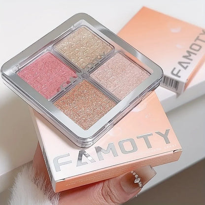 4 Colour Face Highlighter Palette