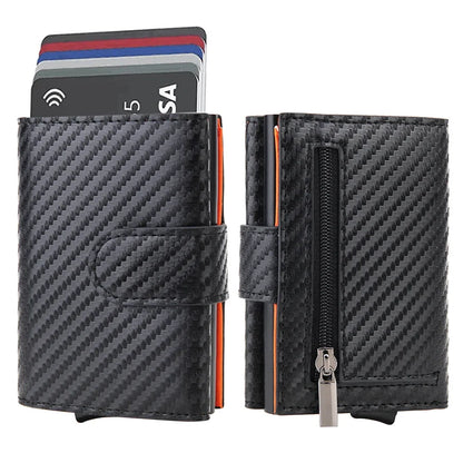 Rfid Genuine Leather Men Wallets Fashion Card Holder Trifold Wallet Money Bags Smart Slim Thin Coin Pocket Wallet Purse