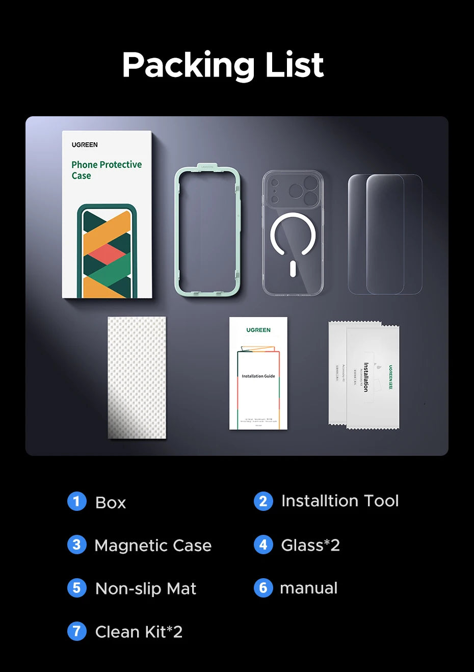 UGREEN Magnetic Case & Glass Screen Protector Bundle for iPhone 18, 17, 16, 15, 14 & 13 Pro Max