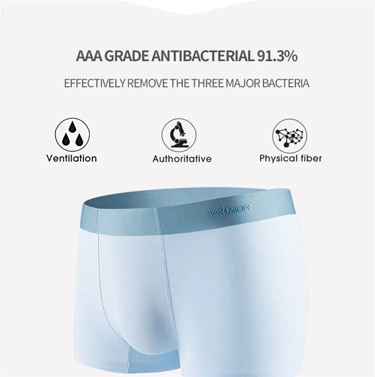 MiiOW Sexy Cotton Men Underpants - 4Pcs Graphene Antibacterial Breathable Boxer Briefs - ShopHub
