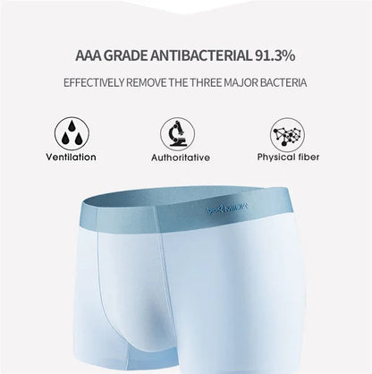MiiOW Sexy Cotton Men Underpants - 4Pcs Graphene Antibacterial Breathable Boxer Briefs - ShopHub