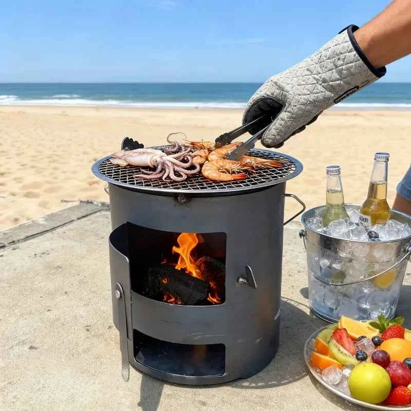 Portable Outdoor Fire Pit Stove, Kitchen Tools, Kitchen Items & Accessories, for Heating, BBQ, Picnic, Camping, Non-food Contact