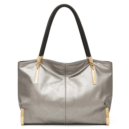 FOXER Genuine Leather Lady's Handbag Elegant Luxury Design Women Shoulder Bag Large Capacity Tote Bag Best Gift for Mom,Wife