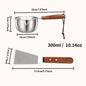 2Pcs Stainless Steel Kitchen Tools Set, 10oz Pot with Wood Handle & Cake Spatula, Durable Daily Kitchen Accessories - ShopHub