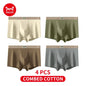 MiiOW 4Pcs Cotton Men's Underwear Soft Antibacterial U-shaped Crotch Breathable Boxer Briefs - ShopHub