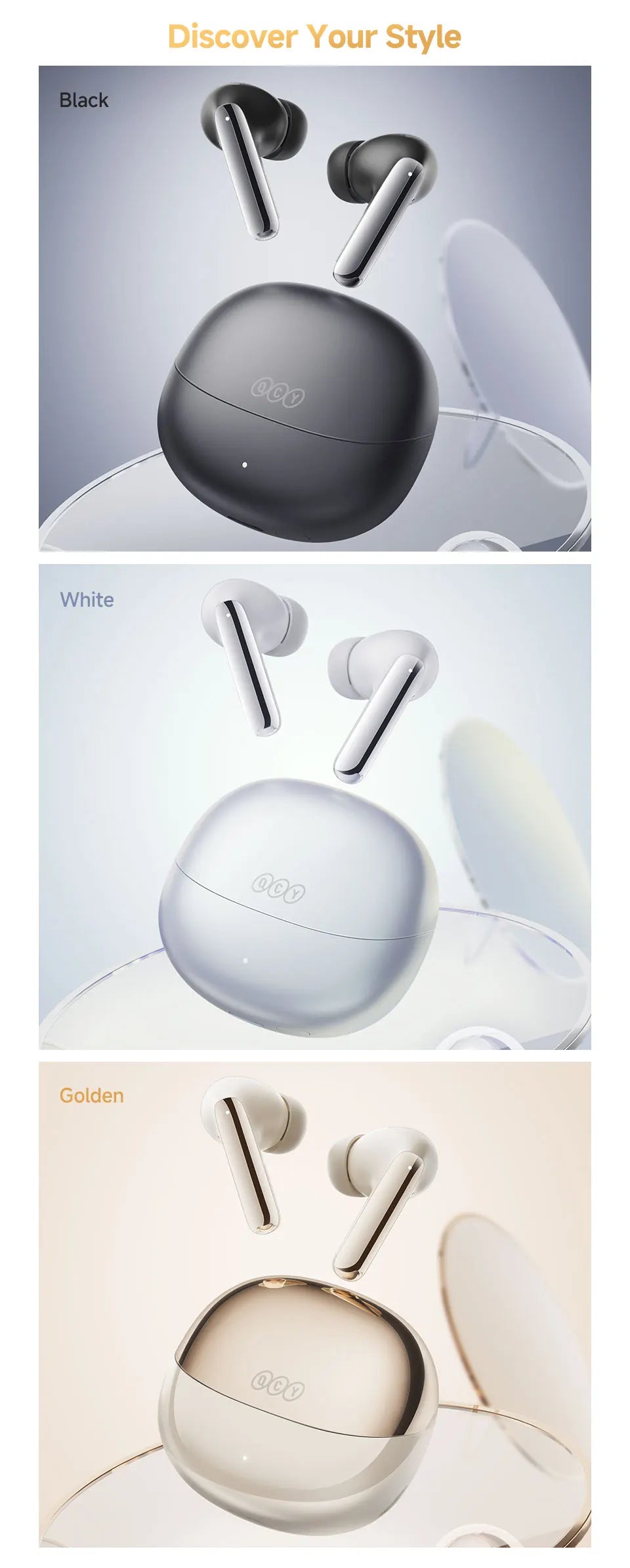 QCY MeloBuds Pro ANC Earphones with 46dB Hybrid ANC, 6 Mics, Hi-Res LDAC, and 34H Playtime - ShopHub